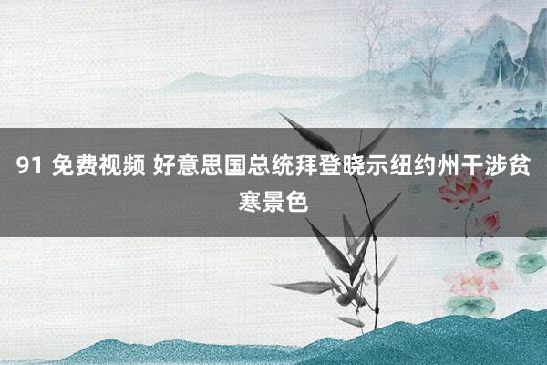 91 免费视频 好意思国总统拜登晓示纽约州干涉贫寒景色